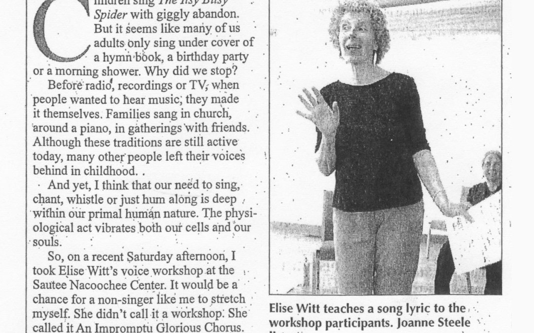 White County News | Elise Witt: “She could get a colony of ants singing!”
