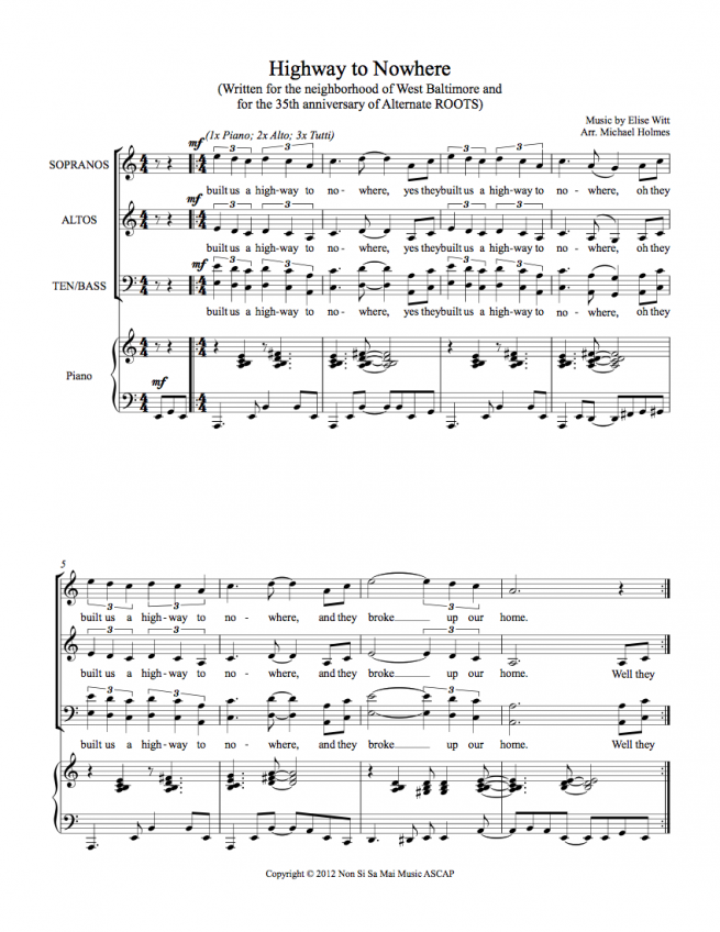 Highway to Nowhere SATB Sheet Music