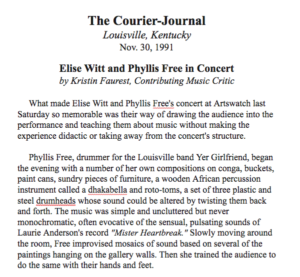 The Courier-JournalElise Witt and Phyllis Free in Concert
