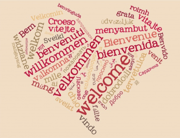 Welcome language heart